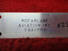 McFarlane Cessna 150 OUTBD Seat Rail PN MC0411545-1, 0411545-1