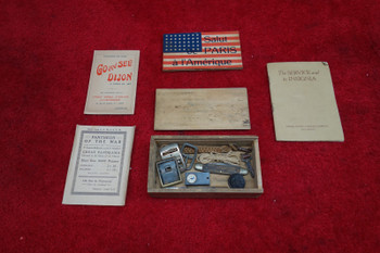 Texas Leathercraft, Scovill MFG 1920's Vintage American & French Books W/ Military Items