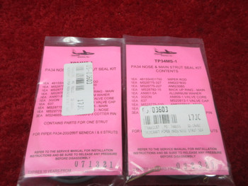 Trimcraft Aviation Inc, Piper PA-34 Nose and Main Strut Seal Kit PN 05-03603