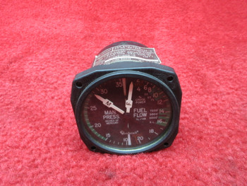 Edo-Aire IU028-005 Manifold Pressure & Fuel Flow Gauge PN IU028-005-15