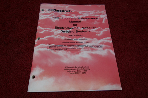BF Goodrich Installation & Maintenance Manual for Propeller De-Icing Systems