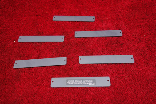 Bombardier Learjet Restriction Panel Placard PNS8099-1