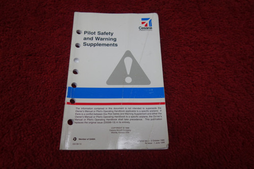 Cessna  Pilot and Safety Warning Manual PN D5139-13 