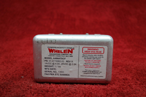    Whelen A490ATSCF Strobe Power Supply 14-28V PN 01-0770062-03