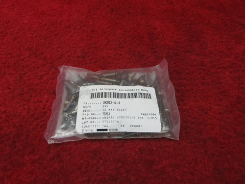 Cherry Aerospace CherryMax Universal Head Rivets PN CR3523-6-8, CR3523-6-08