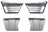 1956 CHEVY CHROME FRONT FENDER OUTER RIBBED EXTENSIONS WITH BACKING PLATES (4 piece set)