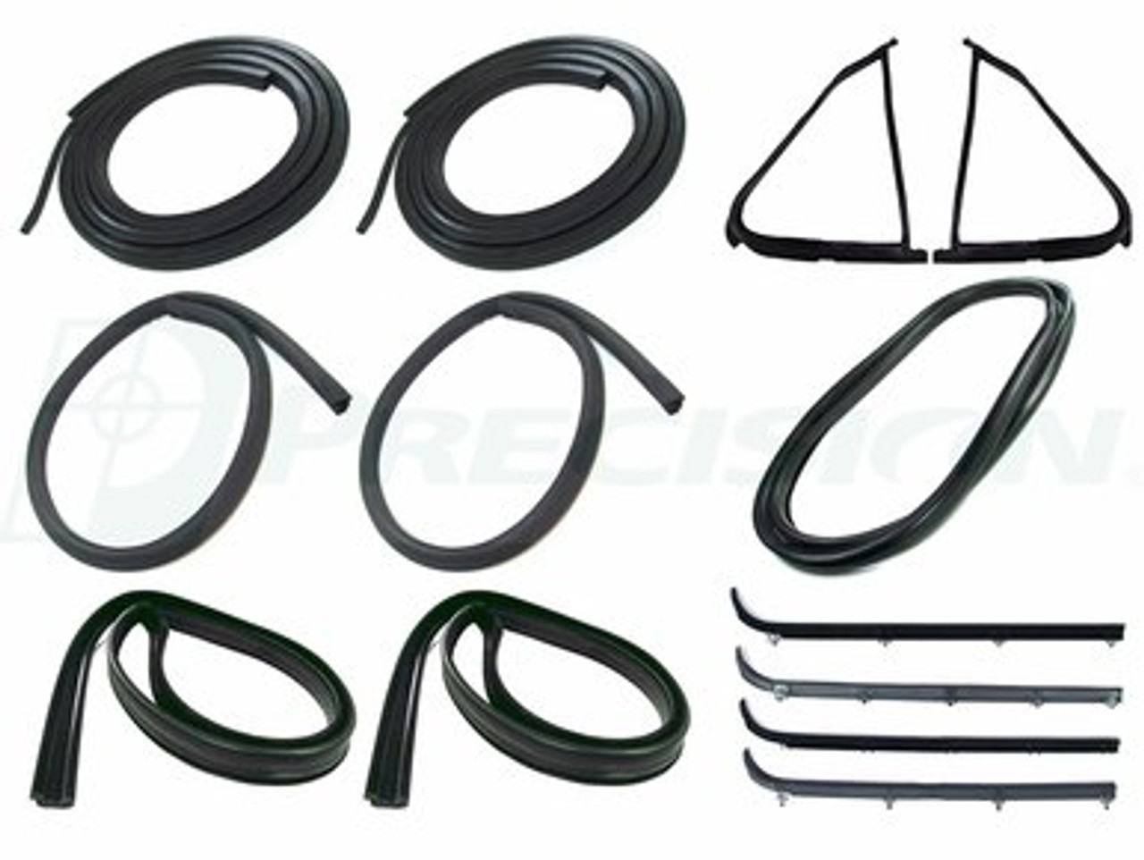 1987-1991 FORD PICKUP CAB WEATHERSTRIP KIT WITHOUT TRIM GROOVE (2 door standard cab) (CWK-2110-87)