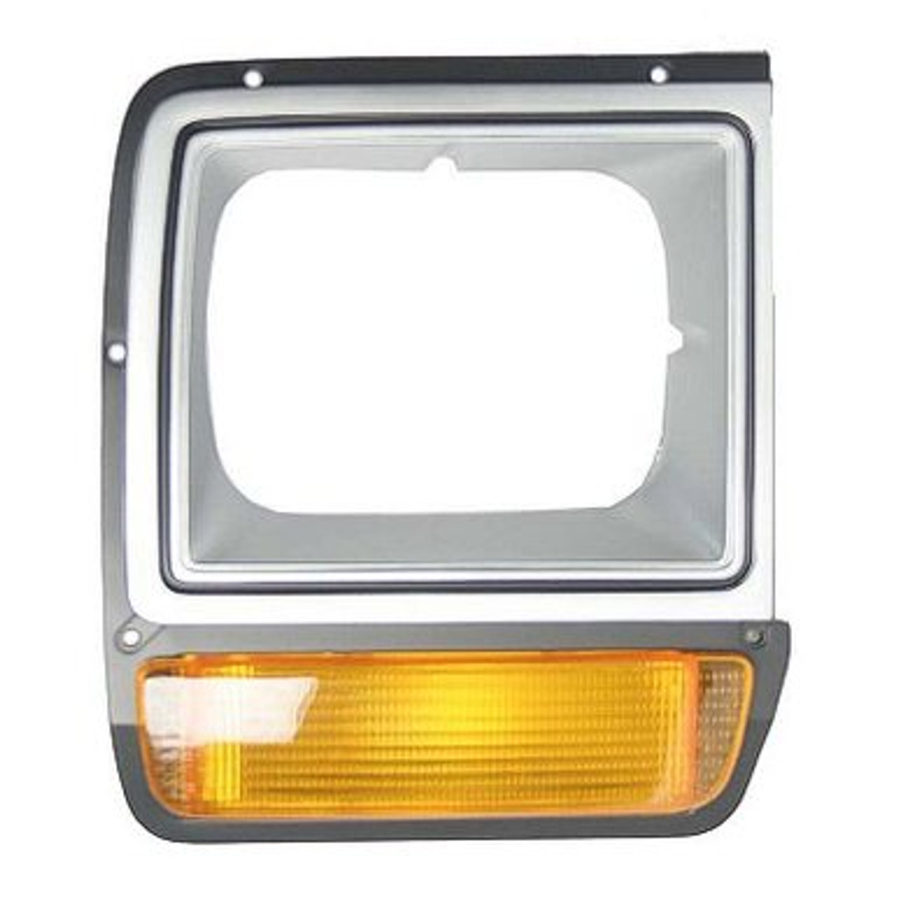 RH / 1986-1990 DODGE TRUCK HEADLAMP DOOR BLACK & ARGENT