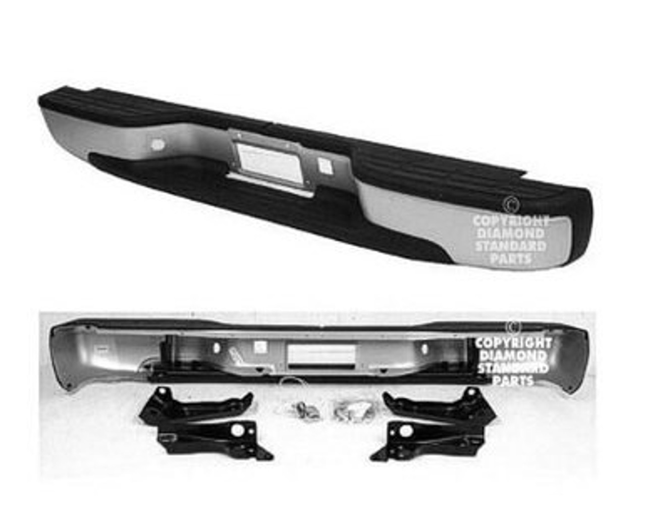 2001-2006 CHEVY  & GMC PICKUP SILVER REAR BUMPER ASSEMBLY (fleetside)