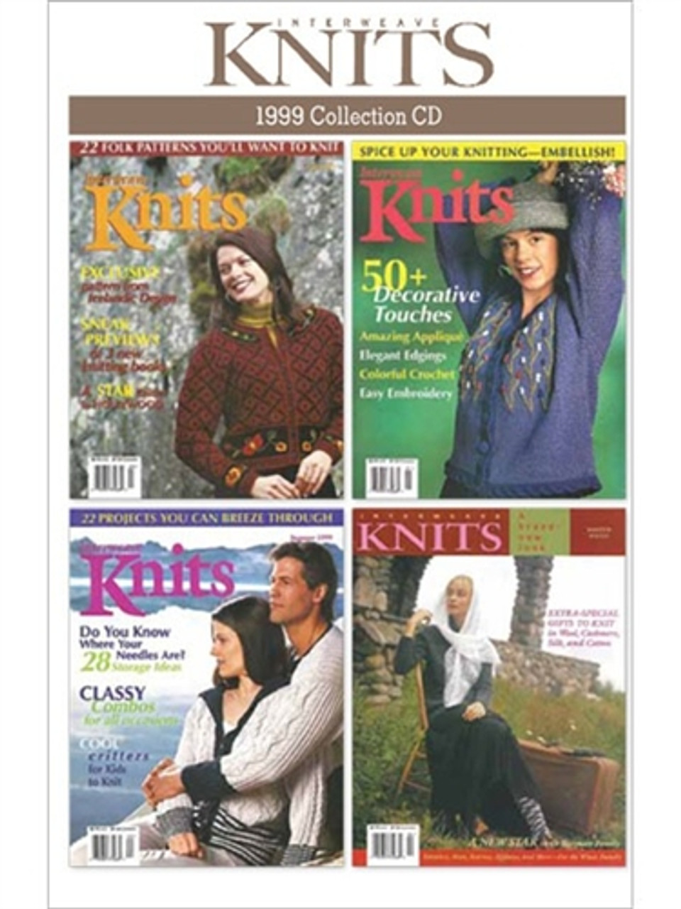 Interweave Knits Magazine 1999 Collection Cd 4 Issues