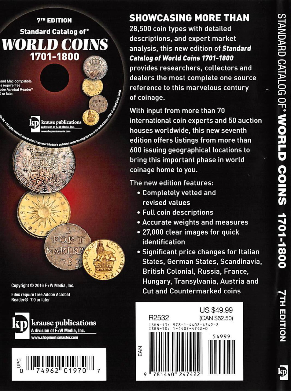 Standard Catalog of World Coins 1701-1800 CD 7th Edition