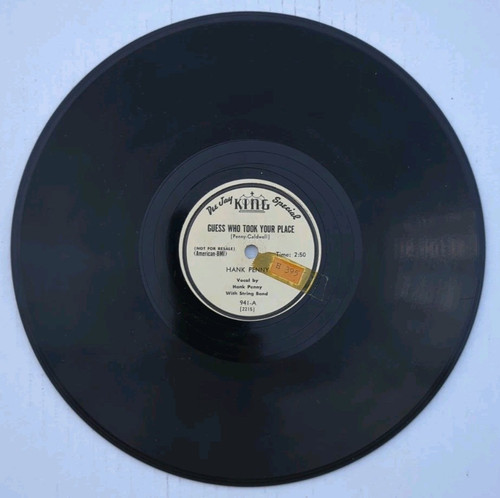 Hank Penny Guess Who Took Your Place Riding On The Old Ferris Wheel 78 RPM KING