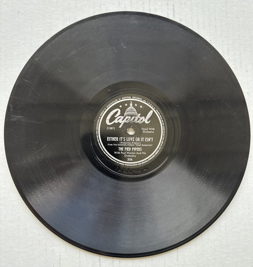 The Pied Pipers Either It's Love Or It Isn't / Walkin' Away With My Heart 78 RPM The Pied Pipers Either It's Love Or It Isn't / Walkin' Away With My Heart 78 RPM