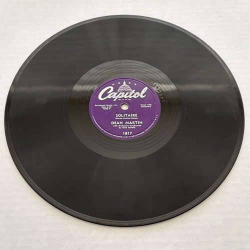 Dean Martin 78 RPM Capitol 1817  - Solitaire / I Ran All The Way Home 1951 Vocal