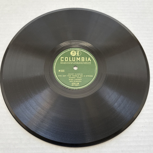 Bing Crosby 78 RPM Columbia How Deep Is The Ocean I've Got The World On A String