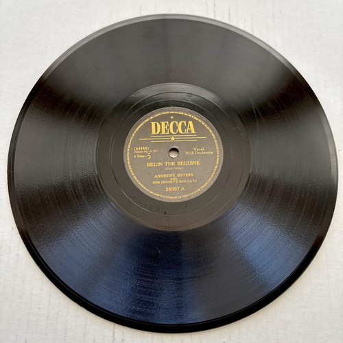 Andrews Sisters - Begin The Beguine / Ti-Pi-Tin -  78 RPM Decca 25097