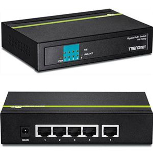 TRENDnet 5 Port GREENnet Gigabit PoE+ Switch (125w)