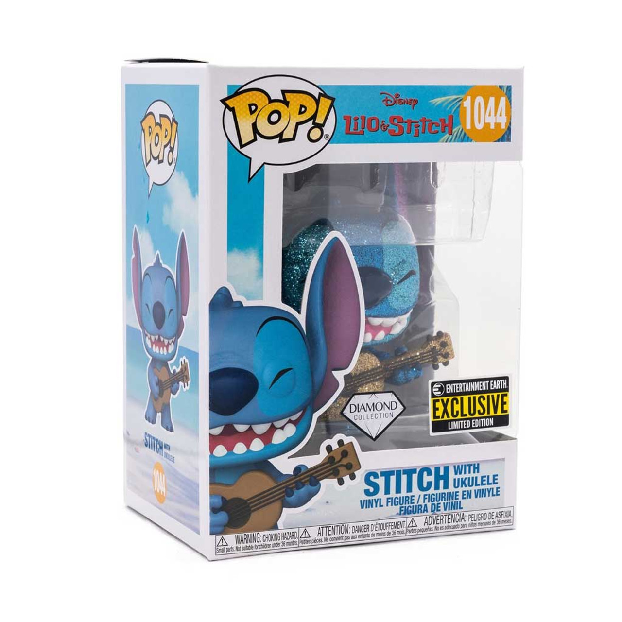 Lilo & Stitch Stitch with Ukulele Diamond Glitter Pop! Vinyl 