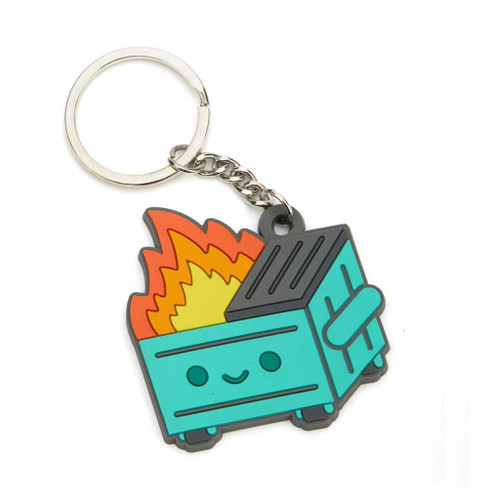 Dumpster Fire double-sided keychain