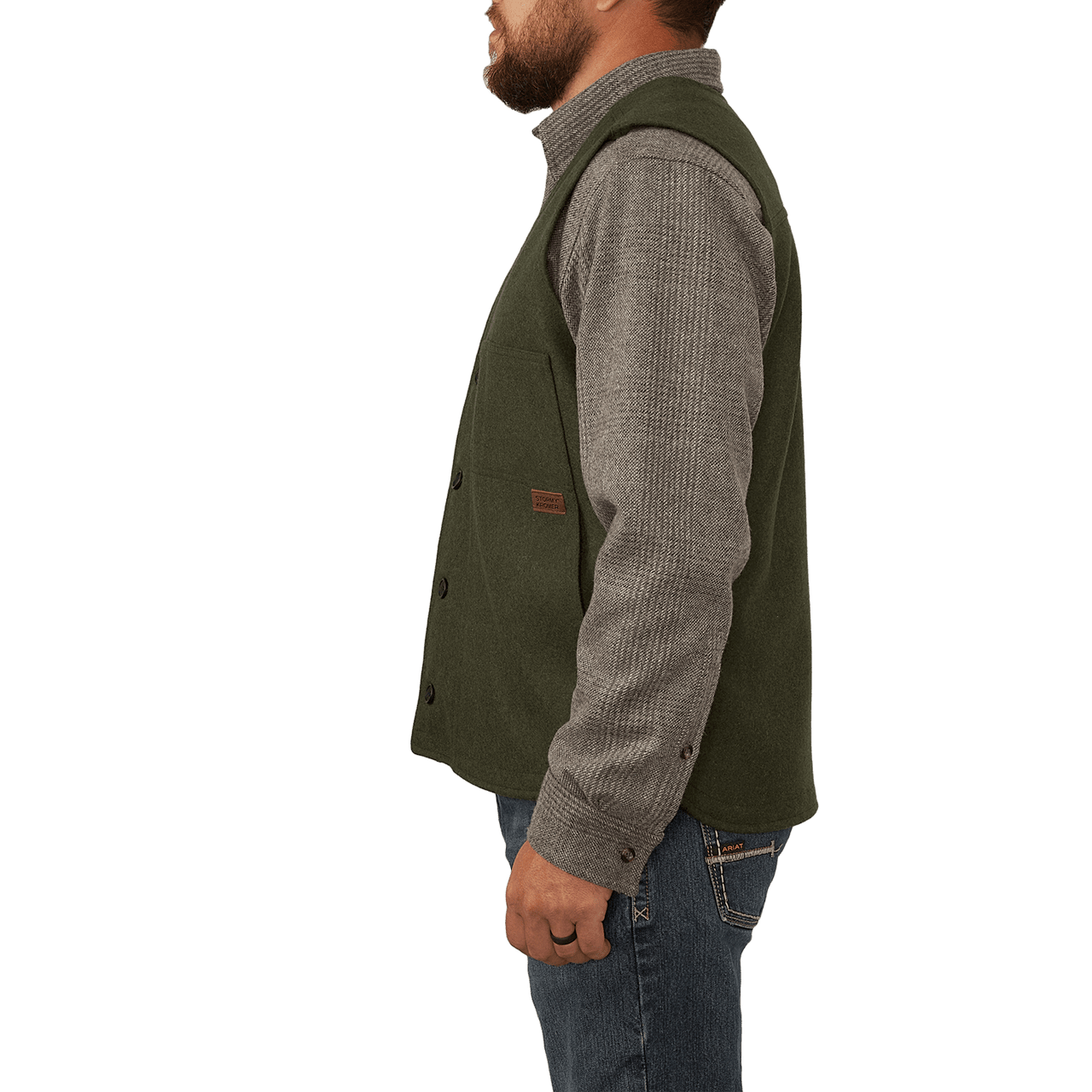 Men's Wool Button Vest - Classic Vintage Style