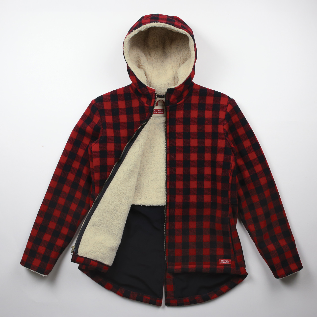 Women's Swallowtail Jacket - Warm Hooded Plaid Jacket