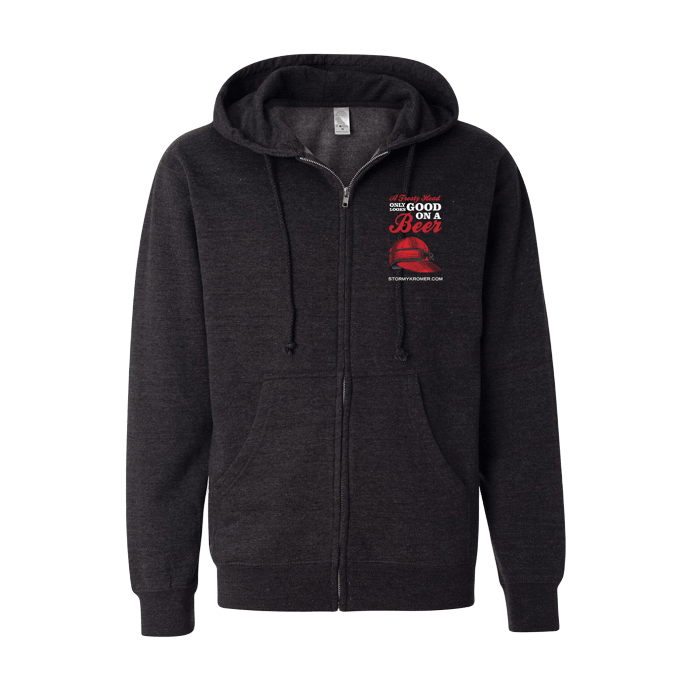 white zip front hoodie