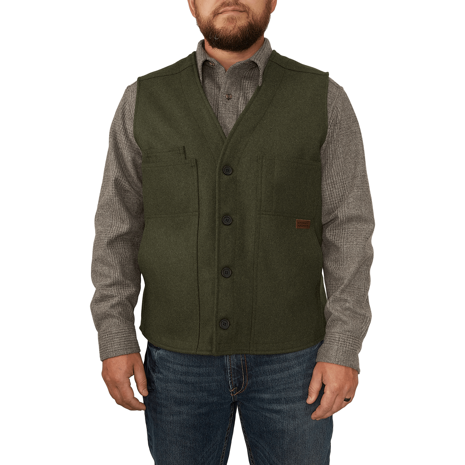Men's Wool Button Vest - Classic Vintage Style