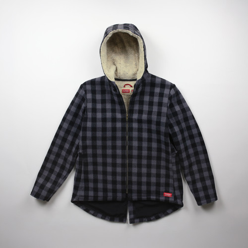 Women's Swallowtail Jacket - Warm Hooded Plaid Jacket