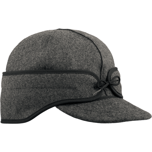 Image of Stormy Kromer Midway Cap: a six-panel wool winter cap with a pulldown lengthened earband that covers your ears and ties in front.