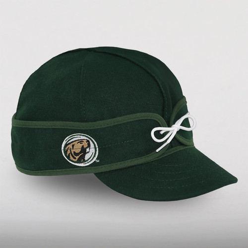 A dark green cap with the Bemidji State logo embroidered on the earband.