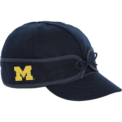 A navy cap with the Michigan "M" logo embroidered on the earband.