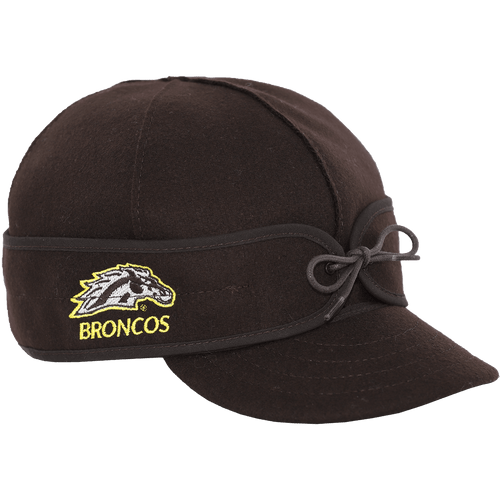 A brown cap with the Western Michigan logo embroidered on the earband. A brown cap with the Western Michigan logo embroidered on the earband.