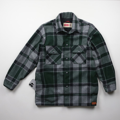 Frontier Shirt Jack in White Pine, a white, green, and black plaid