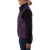 On model, side view of the Ida Outfitter Vest: A wool, plaid zip front ladies vest with stand collar and large side top-entry pockets.