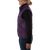 On model, side view of the Ida Outfitter Vest: A wool, plaid zip front ladies vest with stand collar and large side top-entry pockets.