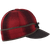Side view of the Original with Leather Stormy Kromer Cap: a wool, six-panel wool winter cap with a pulldown earband, leather brim and tie in the front.