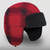 The Kit Trapper Hat - a kids winter hat made with twill on the outside and a contrasting color fleece inside and on the front. The hat extends down to cover the child's ears.