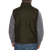 Back view of the Stormy Kromer Steelhead Vest on a person: A zip front men's vest made with wool and including 6 pockets on the front.