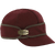 The Woodlands cap in Merlot with a brass tag on the side.