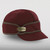 The Woodlands cap in Merlot with a brass tag on the side.