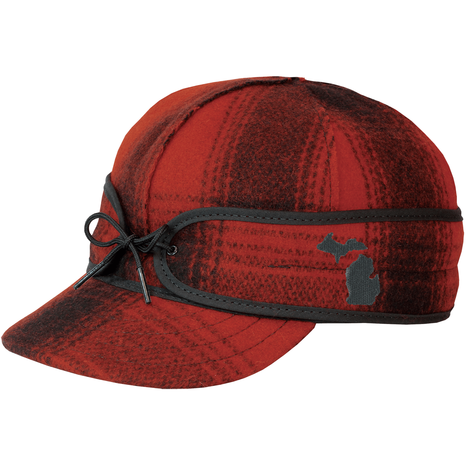 Original Red/Black Wool Cap With State 