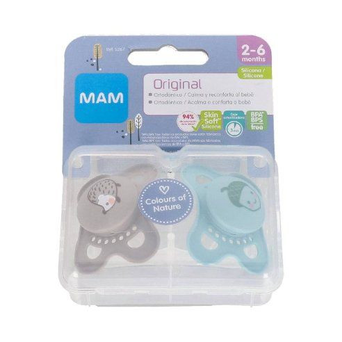CHUPETE SILICONA MAM ORIGINAL MATT N 2-6 MESES PACK DOBLE