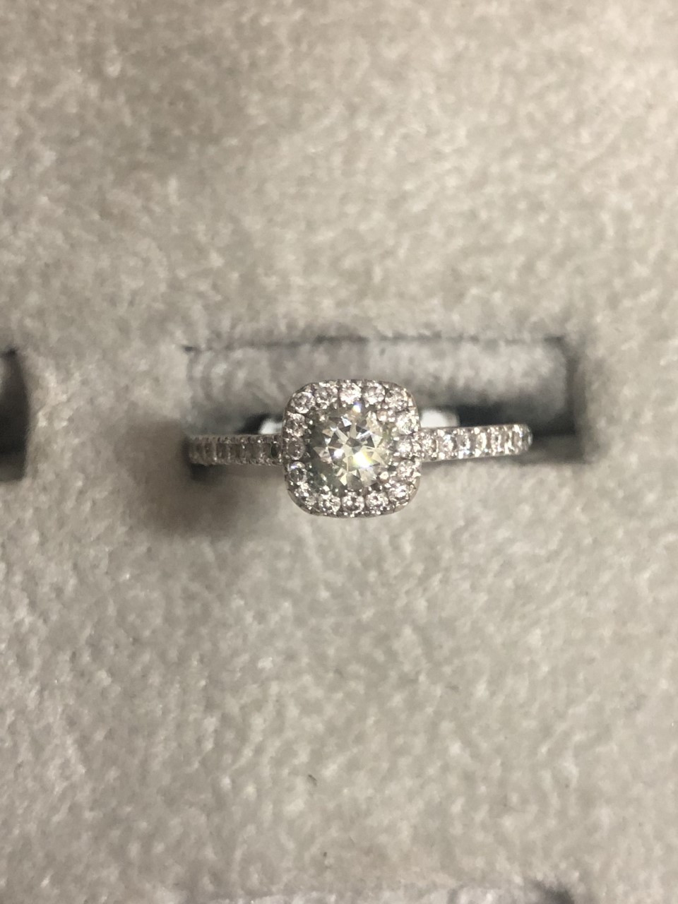 Zales Vera Wang Love Collection 5/8 CT. T.w. Princess-Cut Diamond Double  Frame Engagement Ring in 14K White Gold | CoolSprings Galleria