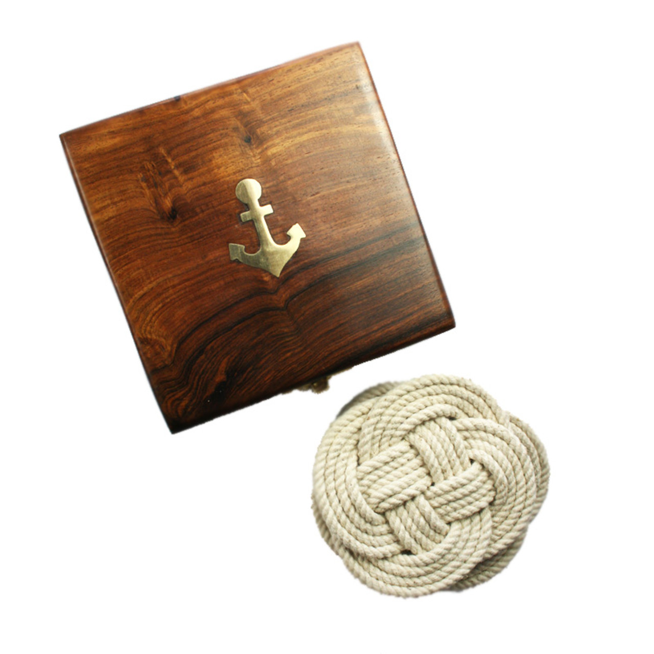 Two's Company Full Circle Jute Rope Coasters, Set of 4, 4.25-inch