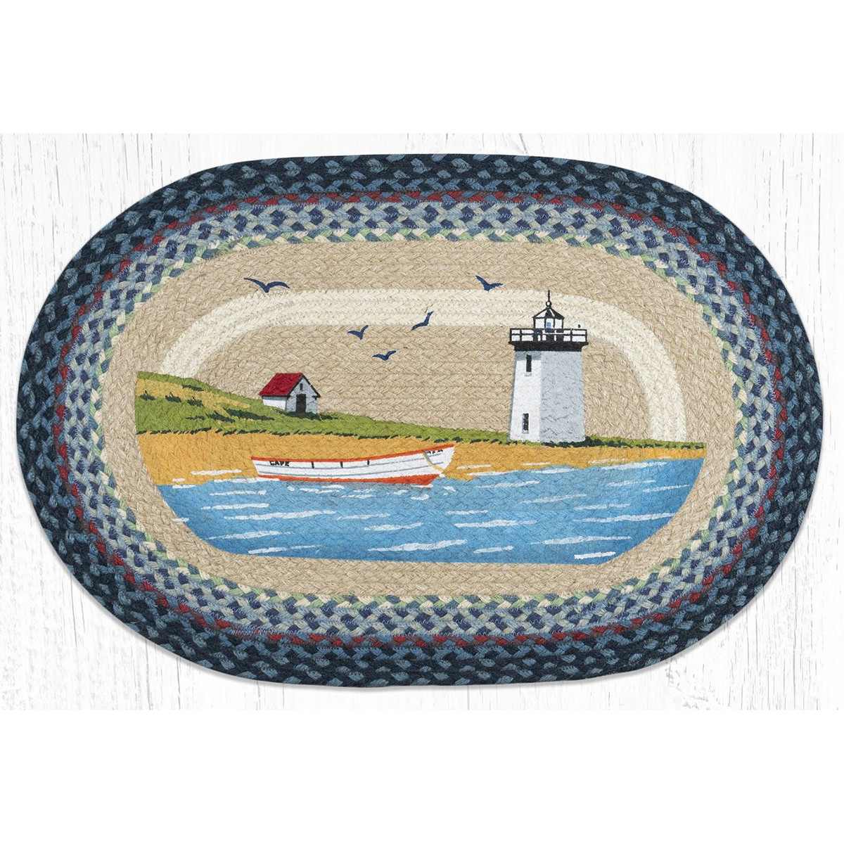 ラグ・カーペット lighthouse Seascape rug blanket Lighthouse Braided Scatter Rug, made of high quality jute