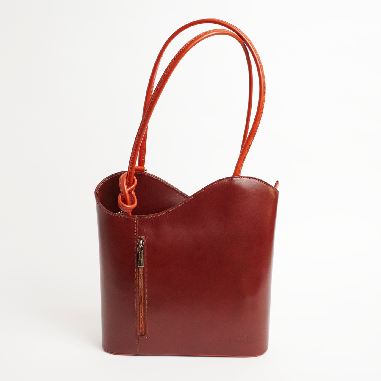 Large Tote Bag Leather Brown - Handmade In Italy