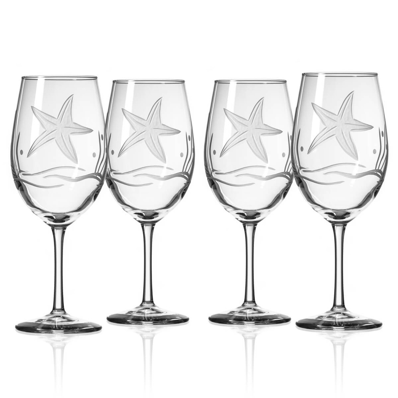 Etched Wine Glass Set and White Wine