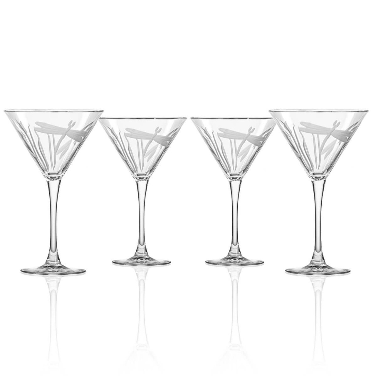 Cut Glass Cocktail Glasses, Set of 4