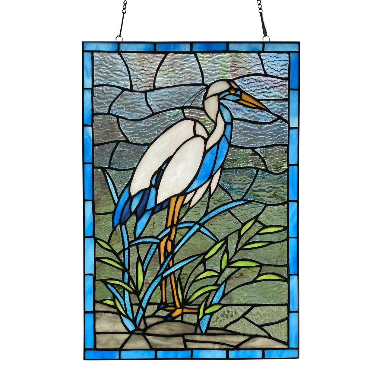 stained glass cranes