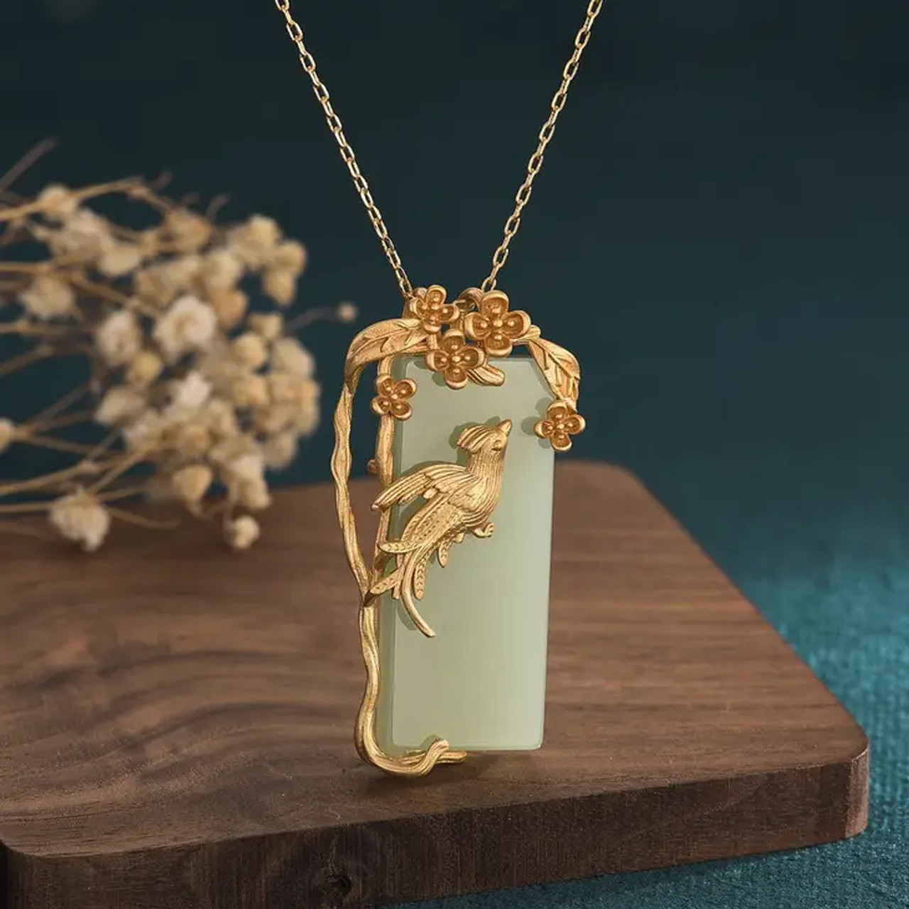Meaning Necklace | Life is beautiful | gold bird